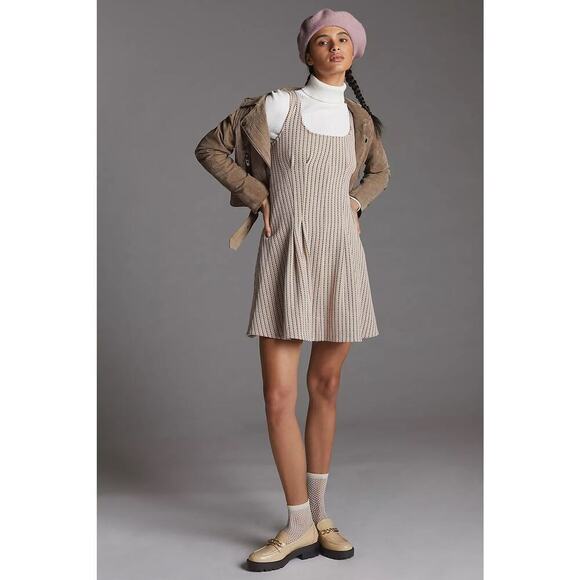 Anthropologie Maeve Jacquard Mini Dress size Small Fit and Flare Pastel Spring - Picture 1 of 16